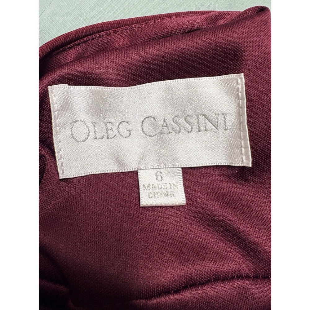 Oleg Cassini Dress Halter Jersey Knit Gown Rhinestone Waist Size 6 Bridesmaid - Picture 5 of 6